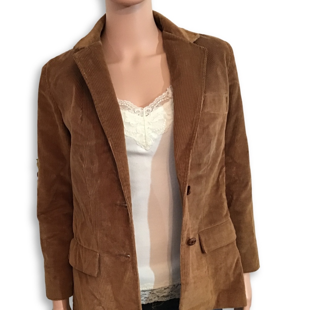 Coatree Women's Size 8P Brown/Tan Blazer Jacket